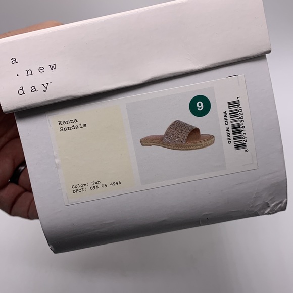 New In Box Women's Kenna Embellished Espadrille Sandals - A New Day Tan 9 - Picture 6 of 6